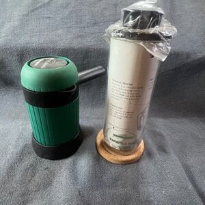 Black & Decker Expresso Mio Manual Espresso Maker and Milk Frother Set Green